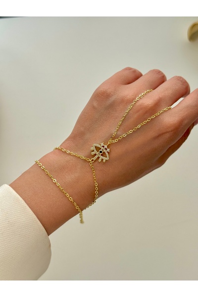 YOUES JEWELRY YSK 14K ALTIN RENK ÇELİK ŞAHMERAN BİLEKLİK