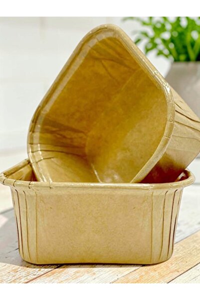 Generic Brand 50 Pieces of Cardboard Square Cupcake Mold Natural Kraft Width:...