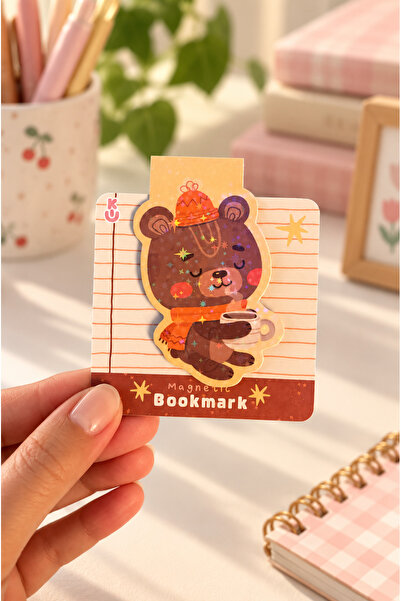 Kiu Studio Hologram Sevimli Ayı Mıknatıslı Kitap Ayracı | Magnetic Bookmark