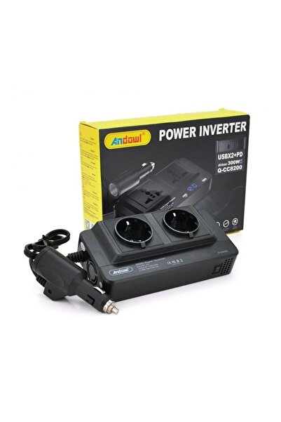 OEM Andowl Inverter Αυτοκινήτου Τροποποιημένου Ημιτόνου 300W για 12V DC με 2x...
