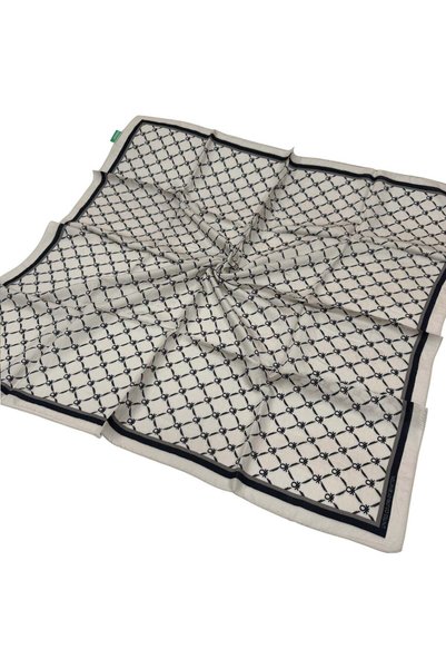 Benetton Desenli Siena Eşarp - 1040 - Taş