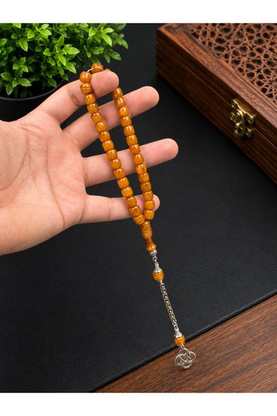 tesbihciniz Tekerlek Kesim Fırınlı Sıkma Kehribar Tesbih