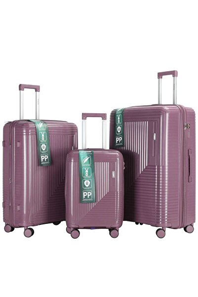 RIMON 3 Piece PP Expandable Hard Shell Luggage Set 20 28 32 Inch with 360° Sp...