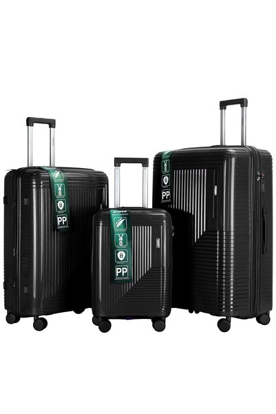 RIMON 3 Piece PP Expandable Hard Shell Luggage Set 20 28 32 Inch with 360° Sp...
