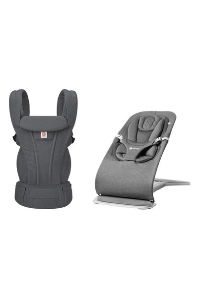 Ergobaby Bouncer & Taşıyıcı Seti | Evolve Charcoal Grey & Omni Deluxe Mesh Graphite Grey