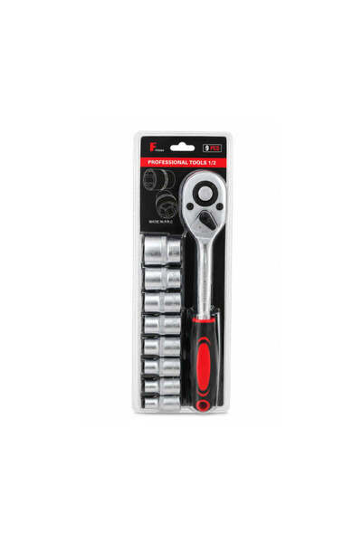 OEM Σετ Καστάνιας 1/2" με 8 Καρυδάκια 9 Τεμαχίων - 1/2" Ratchet Wrench & Sock...