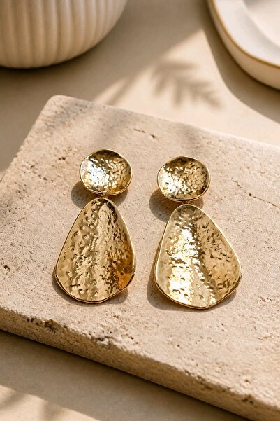 mosmoda Gold Plaka Sallantılı Küpe