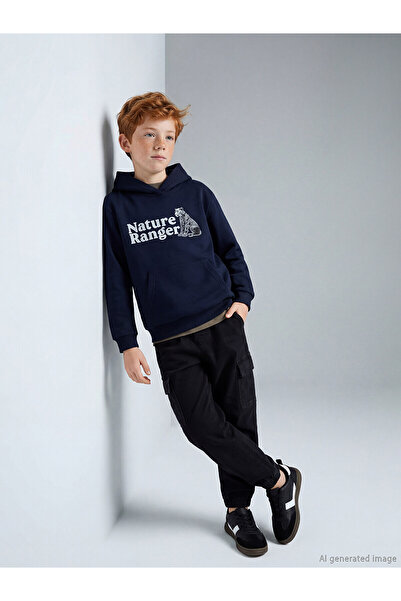 LC Waikiki Two Mt Shop Quality Lcw Kids Black Elastic Waist Boys Cargo Jean P...