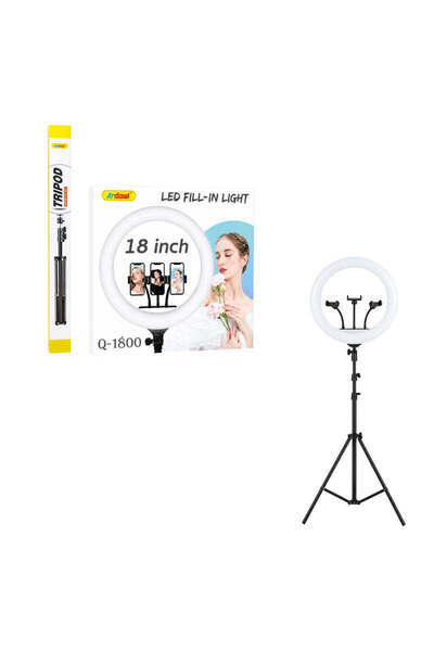 OEM Andowl Επαγγελματικό Ring Light LED 18 Ιντσών με Τρίποδο και Βάσεις Κινητ...