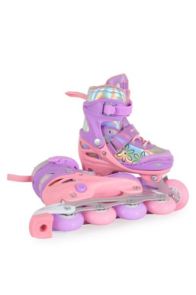 byox Patine Reglabile 2în1 Mărimea L (38-41) Double Flower, Roți LED PU, ABEC-5, Frână PVC