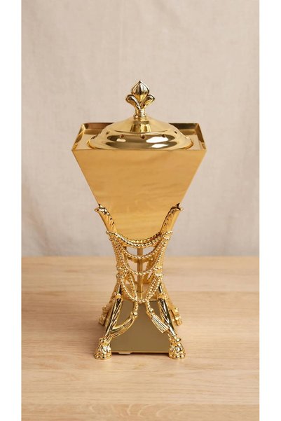 Generic Brand Premium Medium Size Royal Shape Golden Incense Burner