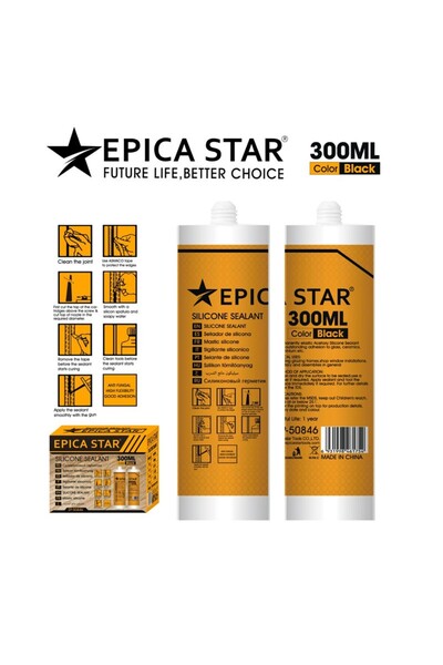EPICASTAR EPICA STAR ΣΦΡΑΓΙΣΤΙΚΗ ΣΙΛΙΚΟΝΗ ΜΑΥΡΗ 300ml EP-50846