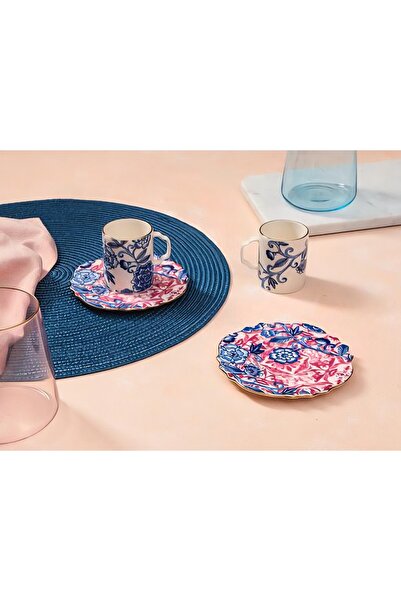 Porland Pinky desen 2 kahve takımı 2 kişilik