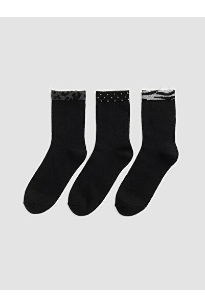 LC Waikiki Esvab • Modern & Distinctive Embroidered Women's Socks 3-Piece Set