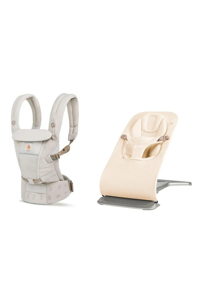 Ergobaby Bouncer & Taşıyıcı Seti | Evolve Mesh Cream & Adapt Mesh Natural Beige