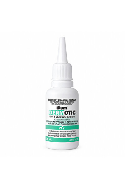 Ilium Dermotic Ear & Skin Suspension for Cats & Dogs Gentle Ear & Skin Care 2...