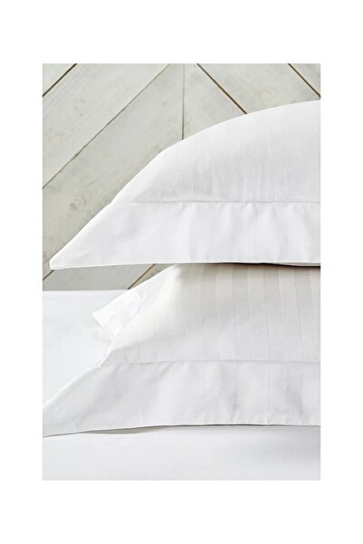 THE WHITE COMPANY Cambridge Stripe Cotton Oxford 2-Piece Pillowcase - Super K...