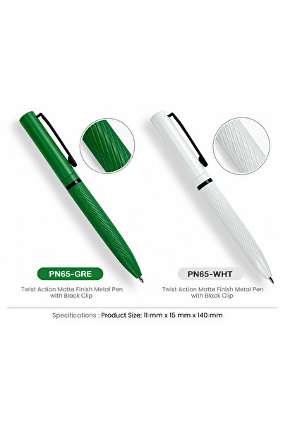 Generic 2pcs Customized Metal Pens – Twist Action, Matte Finish & Black Clip