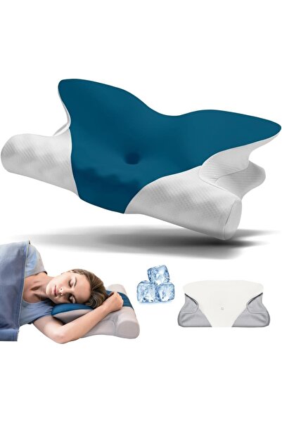 RENPHO Ergonomic Neck Pillow Adjustable Memory Foam with Cooler Cover and Gif...