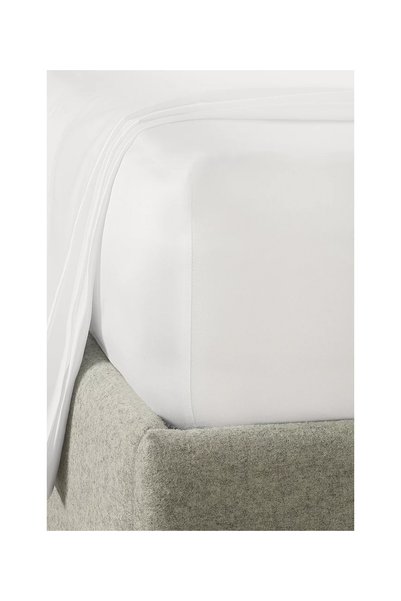 THE WHITE COMPANY 600 Tc Cotton Satin Deep Elastic Fitted Sheet