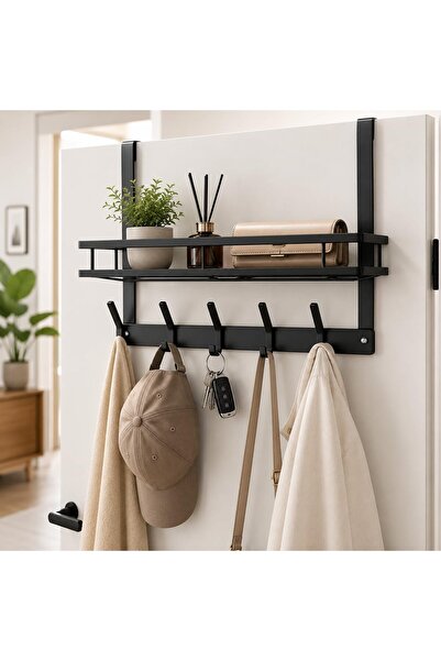 Generic Elvenito Metal Storage Hook for Doors up to 4.5 cm Thick, 5 Pieces, B...