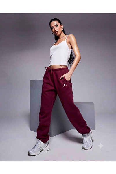Nike Jordan Brooklyn Fleece Pant Kadın Bordo Eşofman Altı ASLAN SPORT