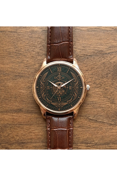 DUTCH STORE Men's Wristwatch - Classic Roman Numerals with Rose Gold Bezel an...