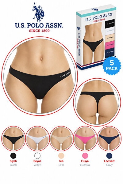 U.S. Polo Assn. Kadın, Lisanslı, Tanga Külot, %47 Modal, %47 Pamuk, %6 Elasta...