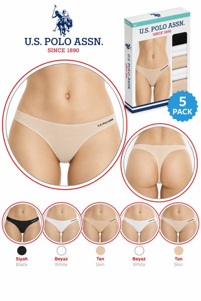 U.S. Polo Assn. Kadın, Lisanslı, Tanga Külot, %47 Modal, %47 Pamuk, %6 Elasta...