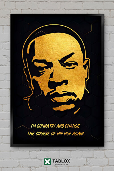 tablomaxtbx Zlatna citatna tablica Dr. Dre, reper, hip hop, dekorativna MDF s...