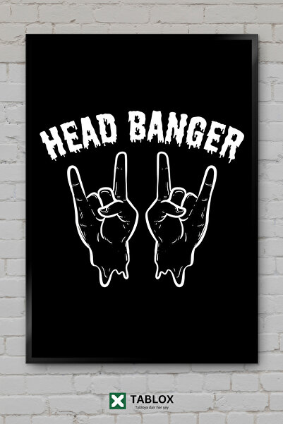 tablomaxtbx Αφίσα μουσικής Headbanger Headbanging Metal Rock με κορνίζα, διακ...