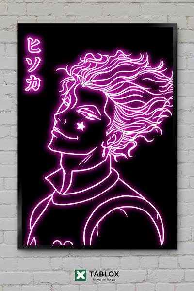 tablomaxtbx Hisoka Hunter X Neon Anime Manga lik uokviren dekorativni MDF obraz