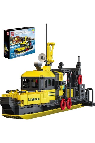 mouldking Sea Rescue Boat Building Blocks Set, 462 Pieces, Detailed Sailing M...