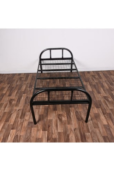 Generic Economical Iron Bed Frame for Single, 90 x 190 x 60 cm, MS_BED_MTL_0008, Black