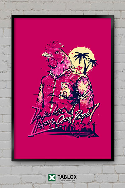tablomaxtbx Hotline Miami Video Game Retro Action Neon Αφίσα με κορνίζα Διακο...