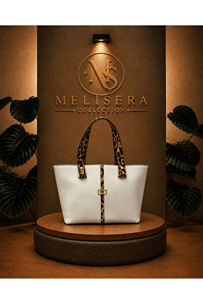 MELİSERA COLLECTION Beyaz Leopar Detaylı Çapraz Askılı Kadın Omuz Ve El Çantası