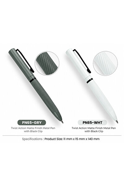 Generic 2pcs Customized Metal Pens – Twist Action, Matte Finish & Black Clip