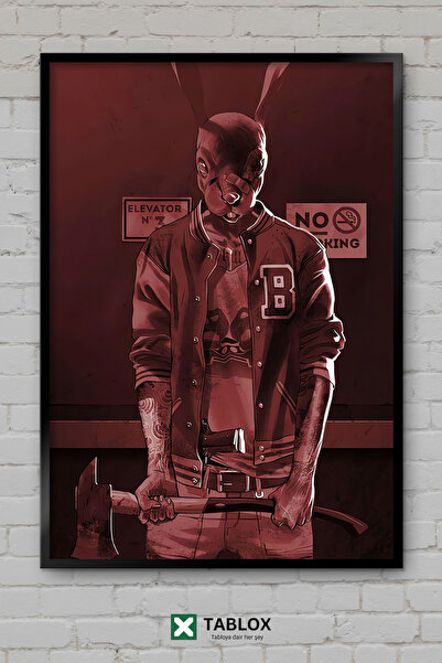 tablomaxtbx Hotline Miami Video Game Retro Action Neon Αφίσα με κορνίζα Διακο...