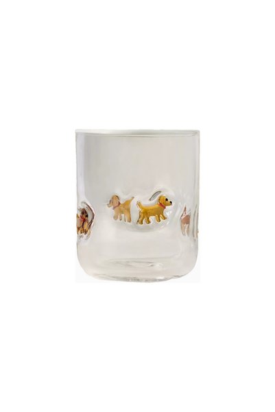 Anthropologie The Icon Dog Edition Handmade Bead Detailed Glass Cup - Golden ...