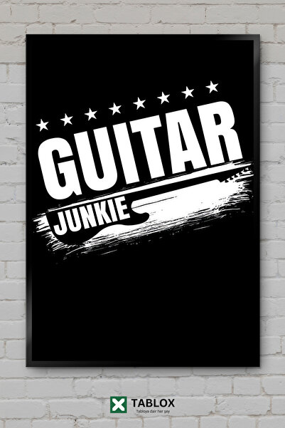 tablomaxtbx Guitar Junkie Addicted Music Lover Αφίσα μουσικής με κορνίζα Διακ...