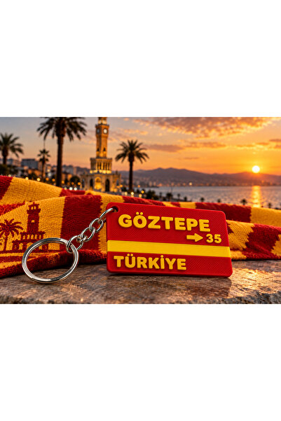 İzmir Göztepe 35 Temalı Anahtarlık | Kırmızı Sarı Anahtarlık | Türkiye Yazılı