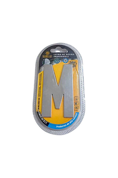Tradesor Αυτοκόλλητη μεταλλική πινακίδα γράμμα M - 8cm - Σετ 12 τεμάχια - 204360