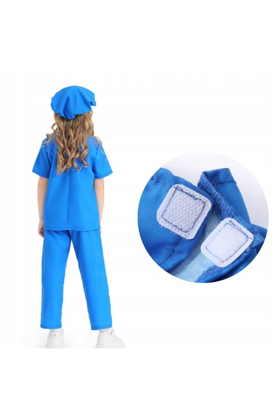 Korbi Uniformă de doctor albastră, costum de doctor pentru copii, Halloween, ...