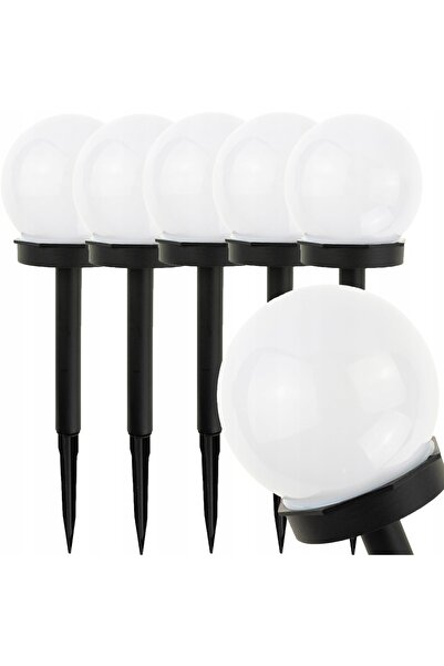 Martom 6 Lămpi solare LED de grădină, tip proiector alb, 35 cm, globuri lumin...