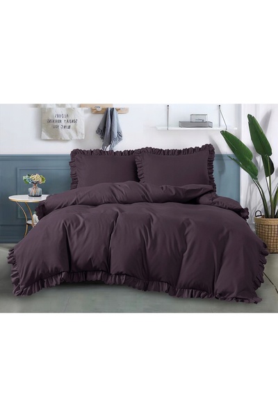 Cotton World Lenjerie de pat cu volane 160x200 două huse SET DE LUX ROZ FFB-2590