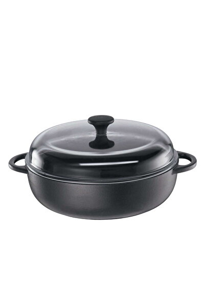 Kuchenprofi Tigaie din fontă, cu capac, de dimensiune medie 24 cm, negru