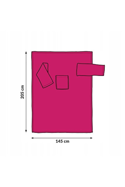 NO BRAND Halat-pătură fucsia cu mâneci, din fleece, POLSKI
