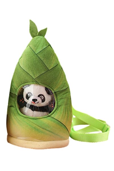 Pan i Pani Gadżet Breloc cu figurină de pluș animată, panda drăguță cu bambus
