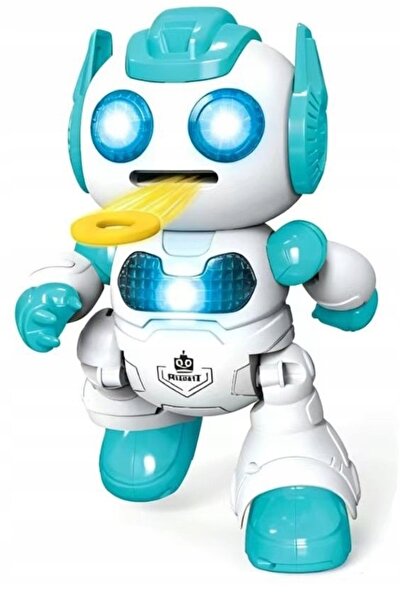 Norimpex Robot dansator cu telecomandă, care lansează discuri, albastru, inte...