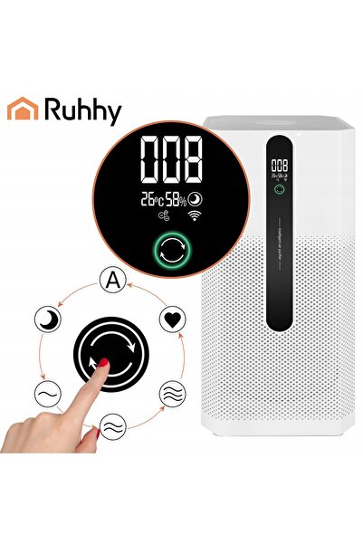 Ruhhy Purificator de aer inteligent WiFi, puternic, silențios, cu ionizare și...